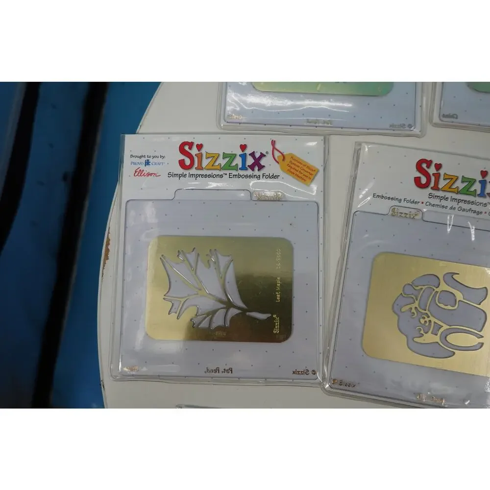 Lot of 11 Sizzix Simple Impressions Embossing Folder